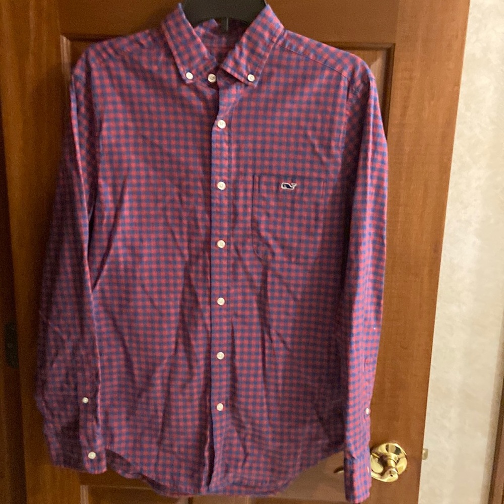 Vineyard Vines Classic Fit Tucker Button Down Shirt, Red/Blue Plaid, Size Small
